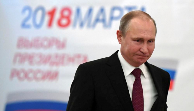 Після підрахунку 99,5% голосів, Путіну віддали 76,65%
