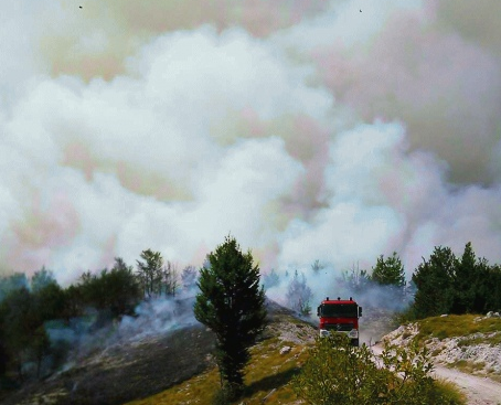 У Чорногорії лісові пожежі вирують біля столиці і в національному парку Ловчен

