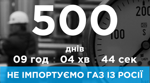 Україна вже 500 днів не купує газ у Росії

