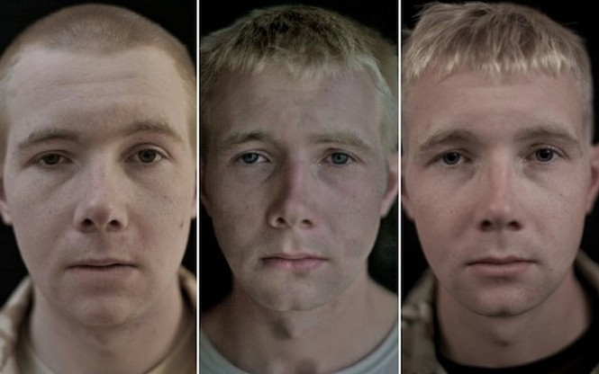 Портрети солдатів до, під час і після війни