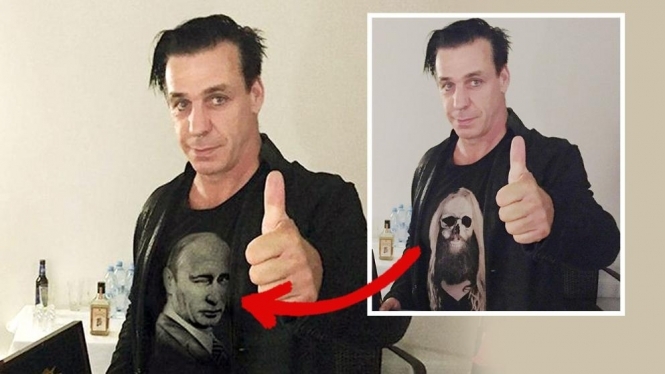 Вокалист Rammstein назвал фейком свое фото в футболке с Путиным, которое опубликовали российские СМИ