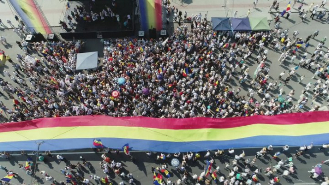 В Кишиневе проходит митинг за объединение Молдовы с Румынией