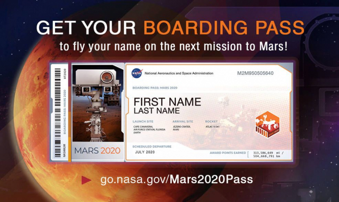 NASA предложило всем желающим отправить свое имя на Марс. это бесплатно