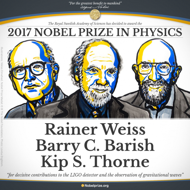 Нобелівську премію з фізики присудили за детектор гравітаційних хвиль