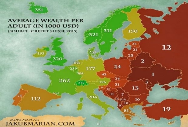В рейтинге Швейцарского банка беднейших стран Европы Украина заняла первое место, - инфографика