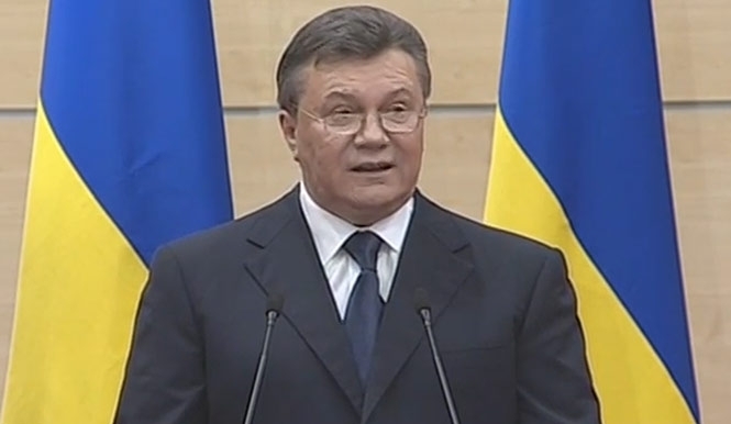 Янукович требует прекратить антитеррористическую операцию на Донбассе