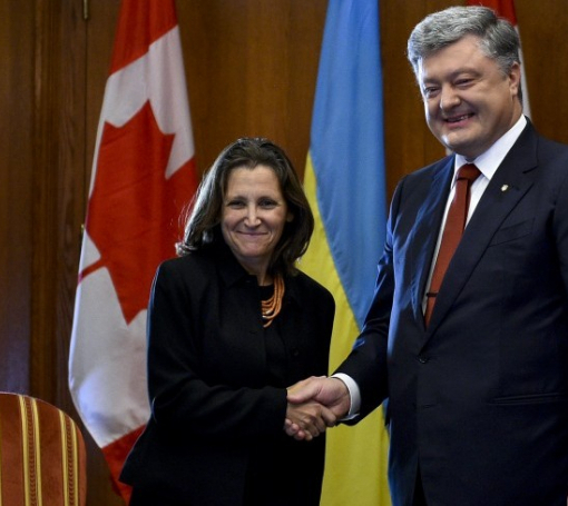 Порошенко обговорив з главою МЗС Канади миротворців на Донбасі та деокупацію Криму