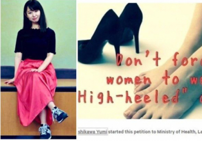 В Японии женщины запустили флешмоб, протестуя против обязательного ношения обуви на каблуках