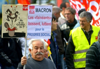 Французы вышли на митинги против трудовой реформы Макрона