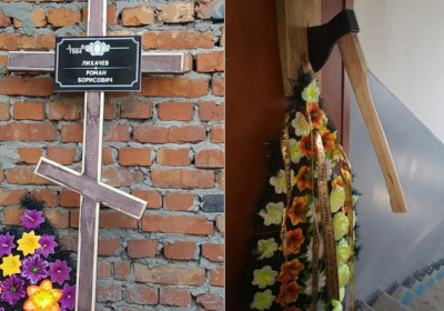 Чугуевский активист получил угрозы в виде надгробного креста и топоры в дверях