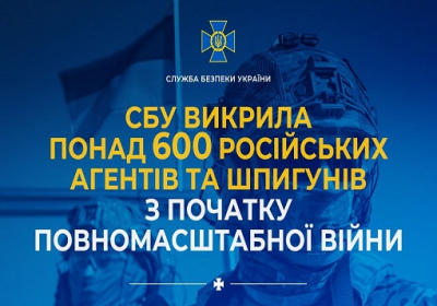 Спецслужби України викрили понад 600 російських агентів і шпигунів