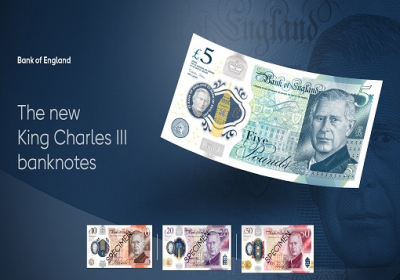 Головний банк Англії представив новий дизайн банкнот з королем Чарльзом III