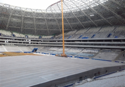 На стадионе в России обвалилась часть конструкции