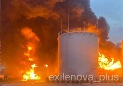 На Кубані після атаки дронів горить нафтобаза