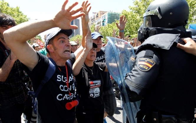 Поліція Мадриду розігнала протест шахтарів кулями