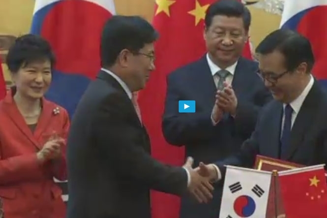 Китай и Южная Корея договорились о зоне свободной торговли, - видео