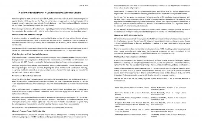 Поєднати слова із силою. Заклик до рішучих дій для України – відкритий лист європарламентарів, дипломатів та військових до НАТО