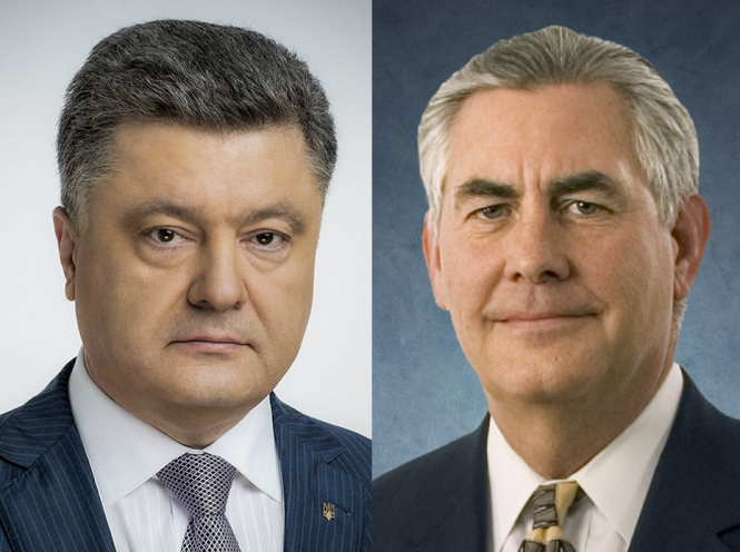 Порошенко обсудил с Тиллерсон перспективы миссии ООН в Донбассе