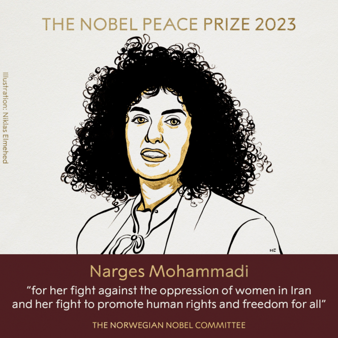 Нобелівську премію миру отримала іранська правозахисниця. Зеленський був у номінації