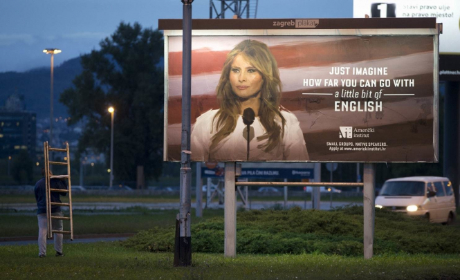 Хорватский институт использовал изображение Мелании Трамп для рекламы курсов английского языка