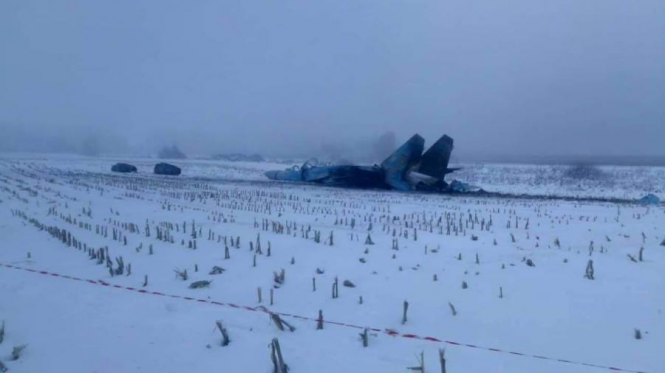 З'явилися фото з місця аварії Су-27 у Житомирській області