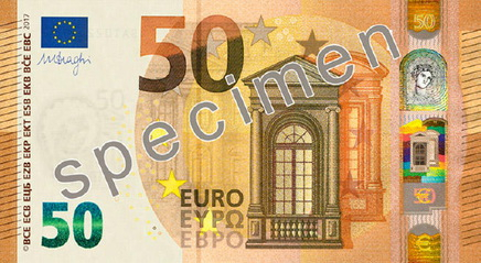 Европейский центробанк ввел в обращение банкноту номиналом 50 евро