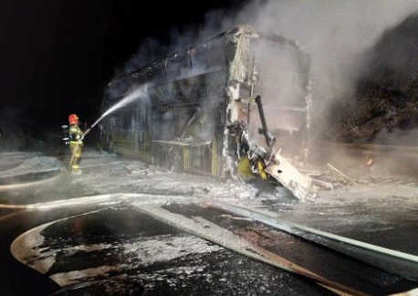 У Польщі згорів автобус Київ-Прага, близько 70 українців евакуювали