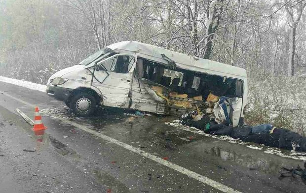 На Харьковщине микроавтобус столкнулся с грузовиком: есть погибшие