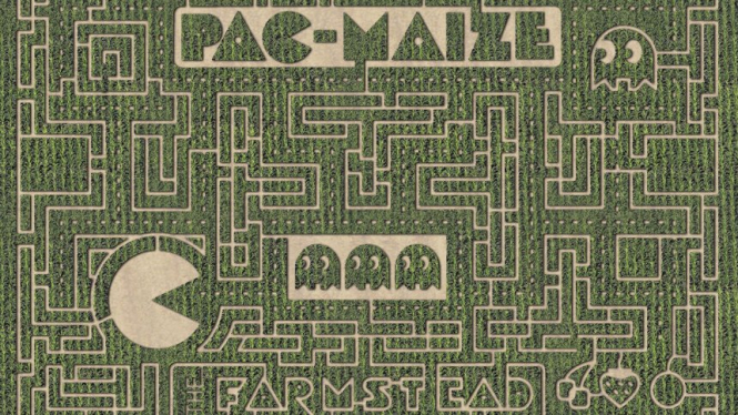 В США на поле вырезали большой лабиринт из игры Pac-Man