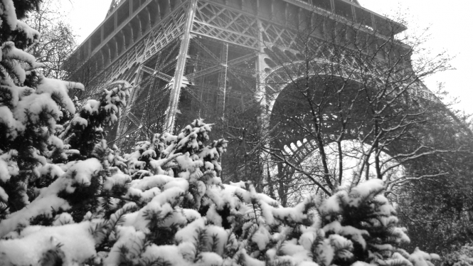 На Эйфелеву башню никого не пускают из-за предстоящего снегопада