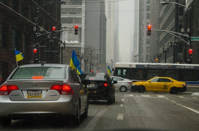 В Чикаго собрался АвтоМайдан на поддержку украинской революции