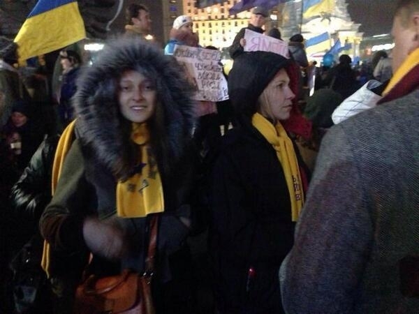 Жена Левочкина была среди митингующих на Евромайдане (фото)
