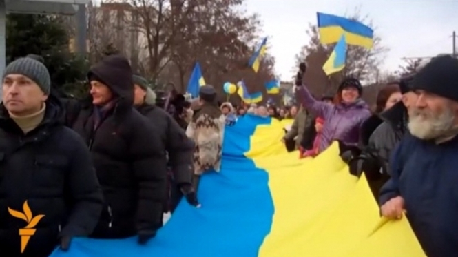 У Дніпропетровську відбувся марш на підтримку Євромайдану
