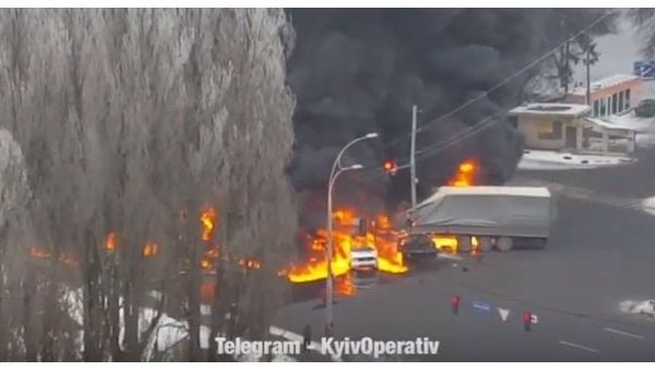 В Киеве произошло ДТП с последующим пожаром - ВИДЕО