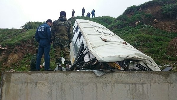 В Южной Осетии разбился автобус с российскими военными