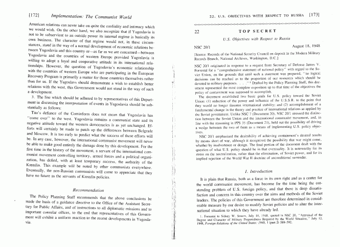Завдання щодо Росії: Директива Ради Національної Безпеки США від 18 серпня 1948 року