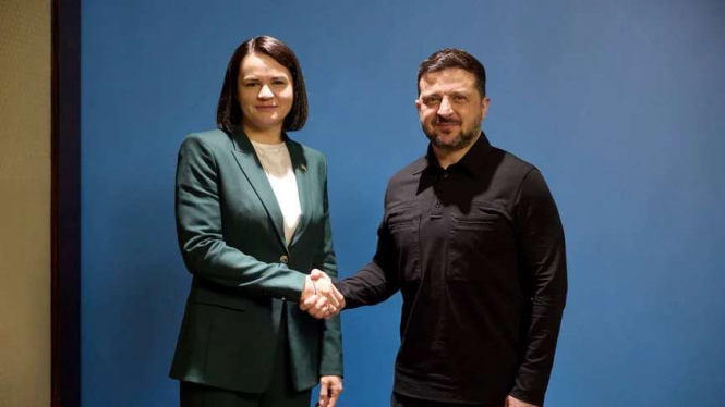 Зеленський зустрівся у Києві з лідеркою білоруської опозиції