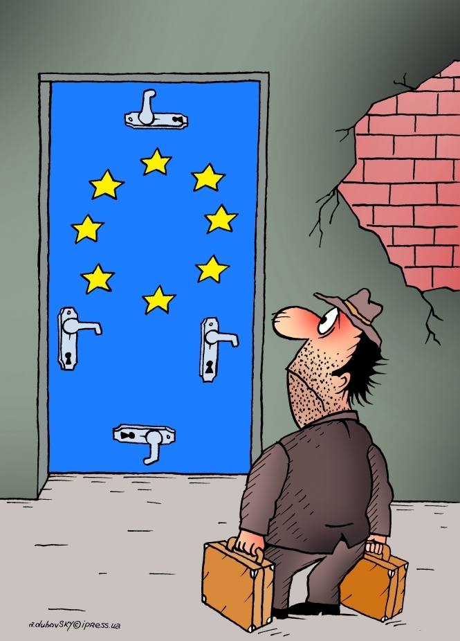 Карикатура дня: безвізовий режим відкладається до осені