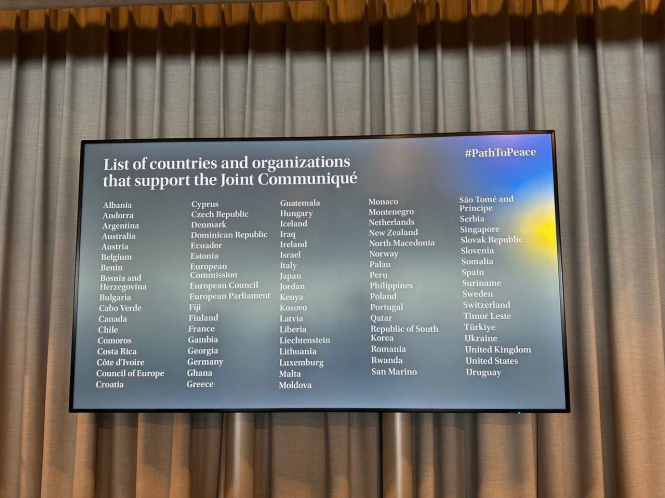 Опубліковано список країн, які підписали спільне комюніке Саміту миру і текст договору