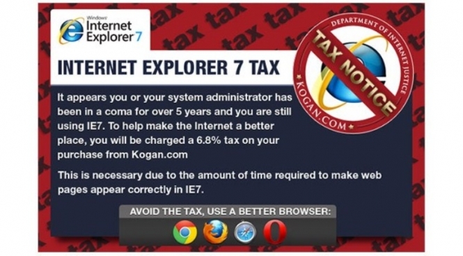 Користувачі Internet Explorer 7 сплачуватимуть податок
