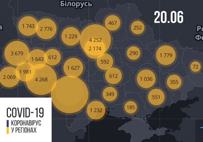 В Украине зафиксировано 35 825 случаев коронавирусной болезни COVID-19