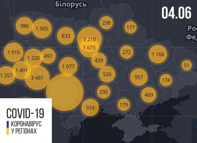 В Украине зафиксировано 25 411 случаев коронавирусной болезни COVID-19