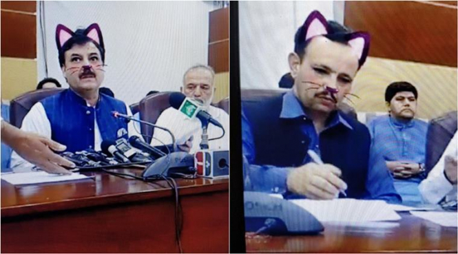 Чиновники в Пакистане на пресс-конференции "превратились" в "котов"