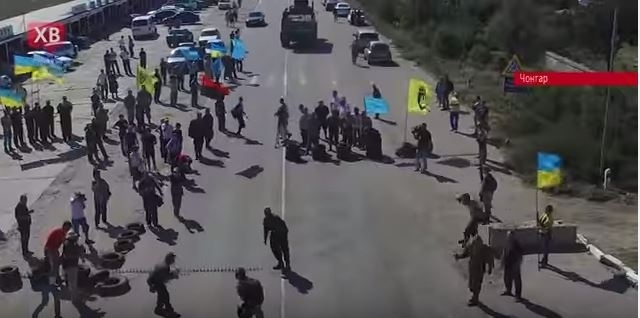 Блокаду Крыма на Херсонщине сняли с беспилотника