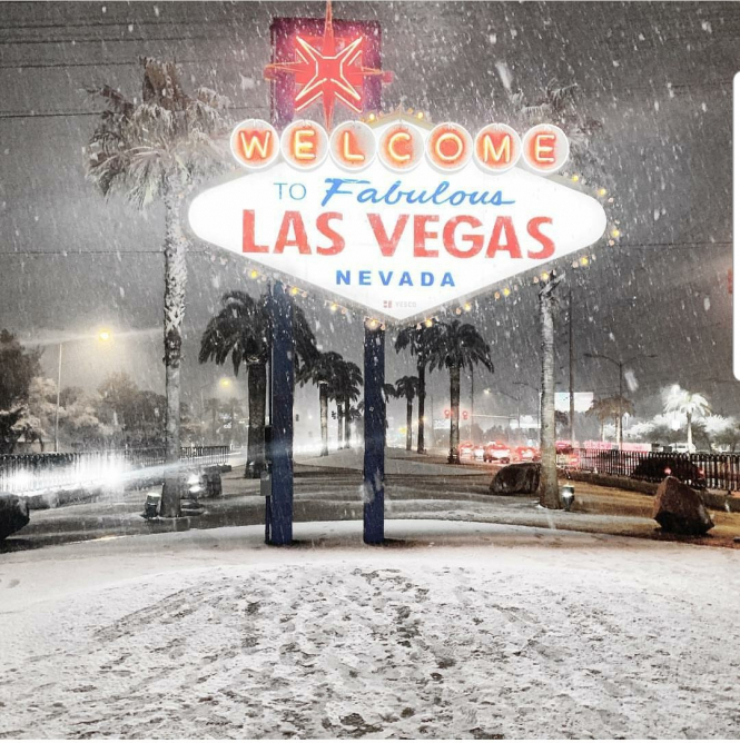 В Лас-Вегасе впервые за 10 лет выпал снег