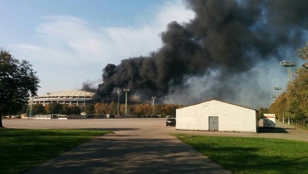 В Москве горел стадион 