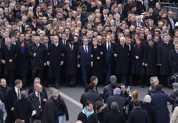 На Марш єдності у Парижі вийшли понад 1,5 мільйона французів, - фото