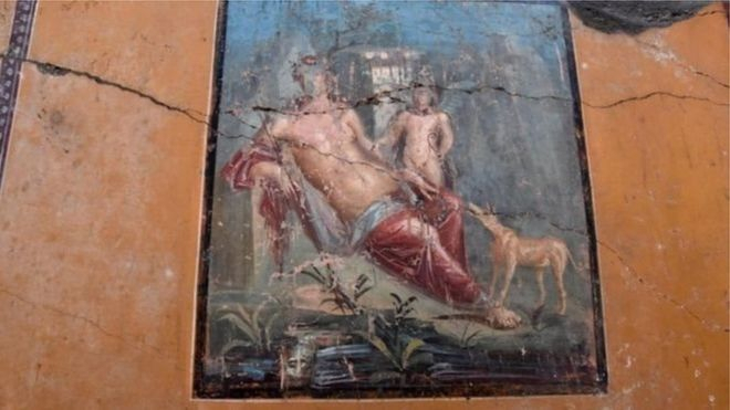 Археологи нашли в Помпеях фреску с Нарциссом