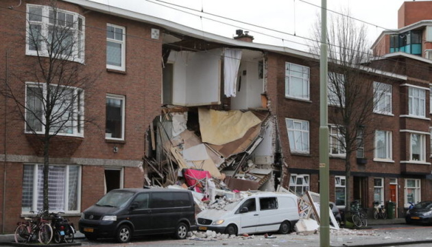 В Гааге результате взрыва обрушилась стена дома