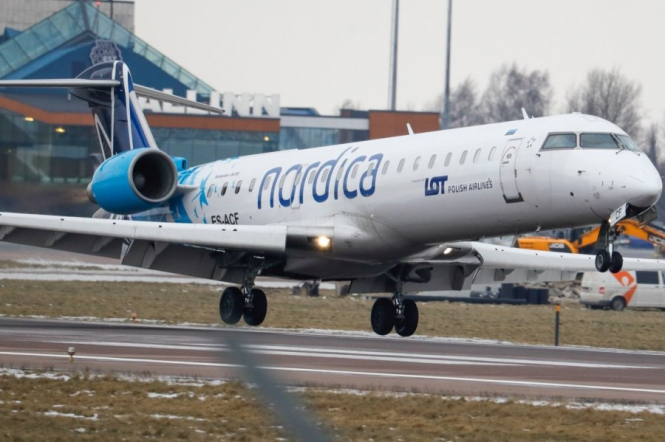 В Эстонии аварийно сел самолет, следовавший из Киева